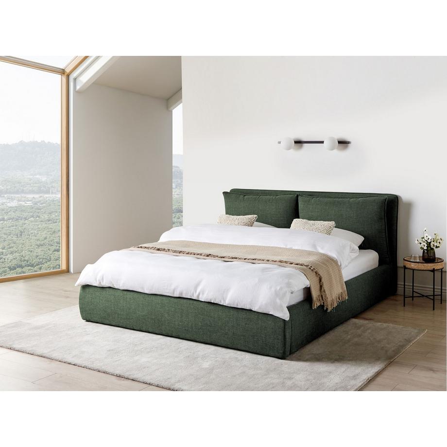 Beliani Lit ottoman en Tissu  BAJONNA  