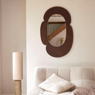 Tikamoon Ovaler Spiegel aus dunklem Mindiholz 75x115 cm Eda  