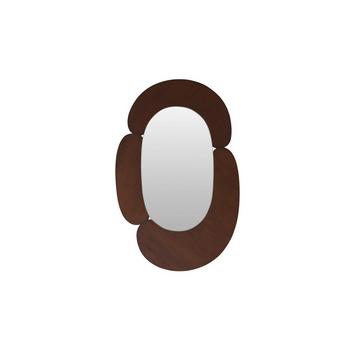 Ovaler Spiegel aus dunklem Mindiholz 75x115 cm Eda