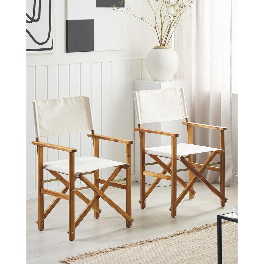 Beliani Lot de 2 chaises de jardin en Tissu Rétro CINE  