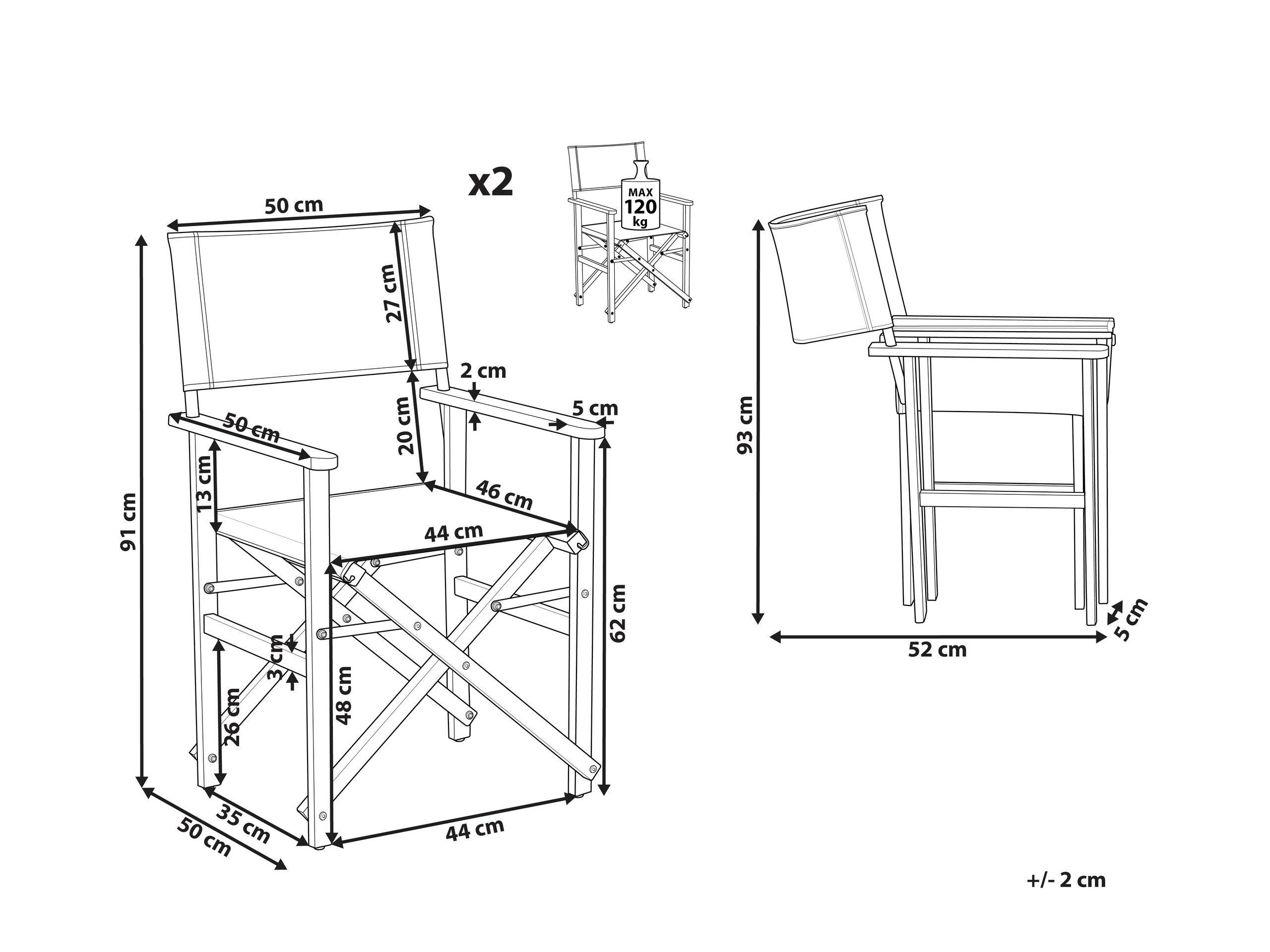 Beliani Lot de 2 chaises en Polyester Rétro CINE  