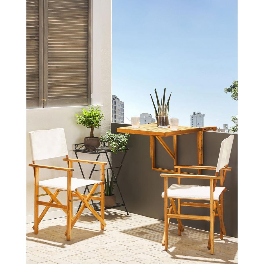 Beliani Lot de 2 chaises de jardin en Tissu Rétro CINE  