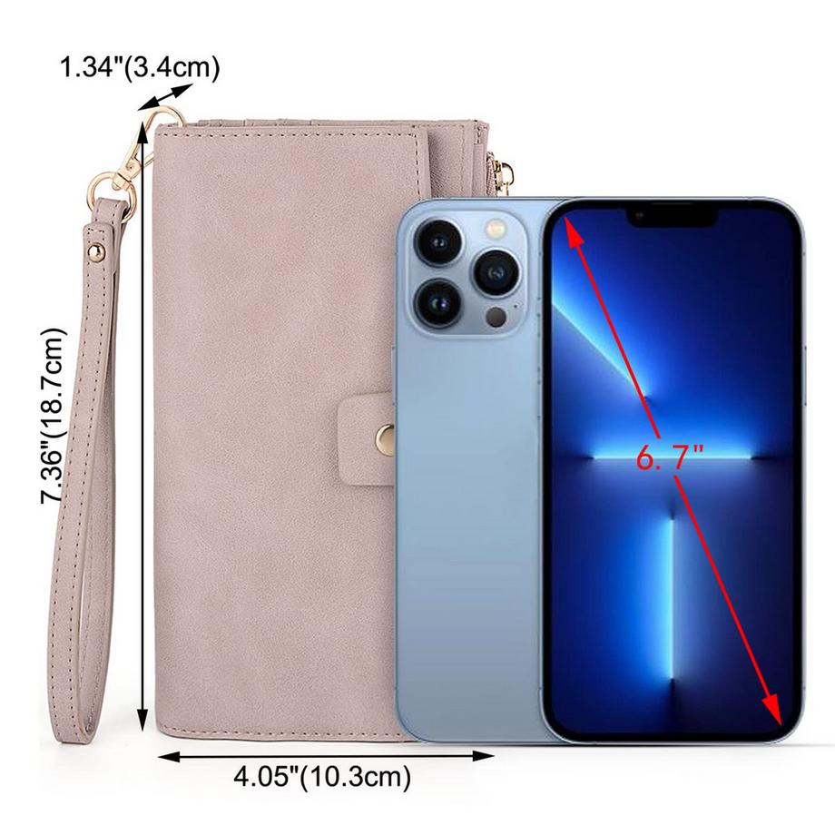 Only-bags.store Blocco RFID Grande Capacità Portafoglio Clutch in Pelle Vegana  