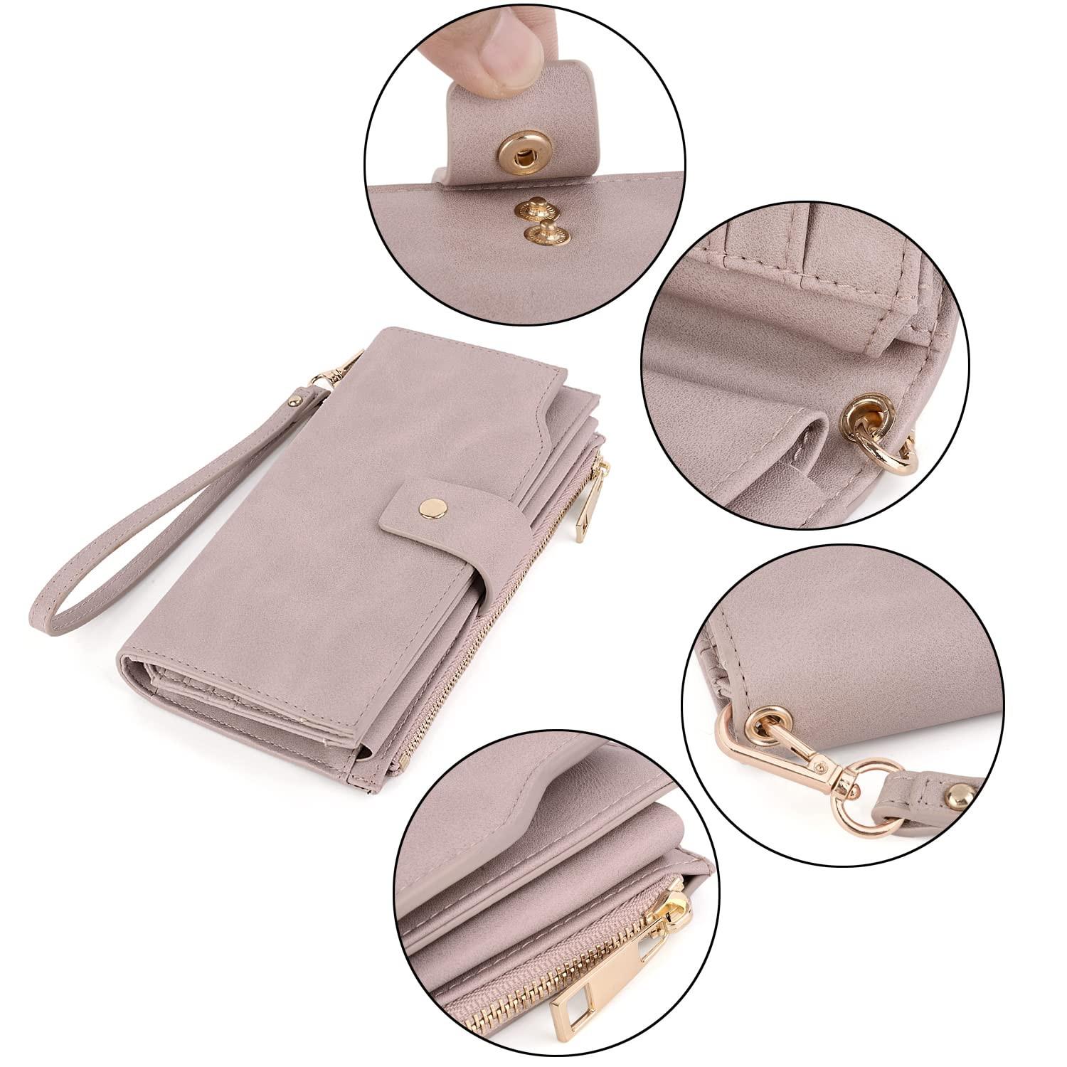 Only-bags.store RFID Blockierung Grosse Kapazität Vegan Leder Clutch Portemonnaie  