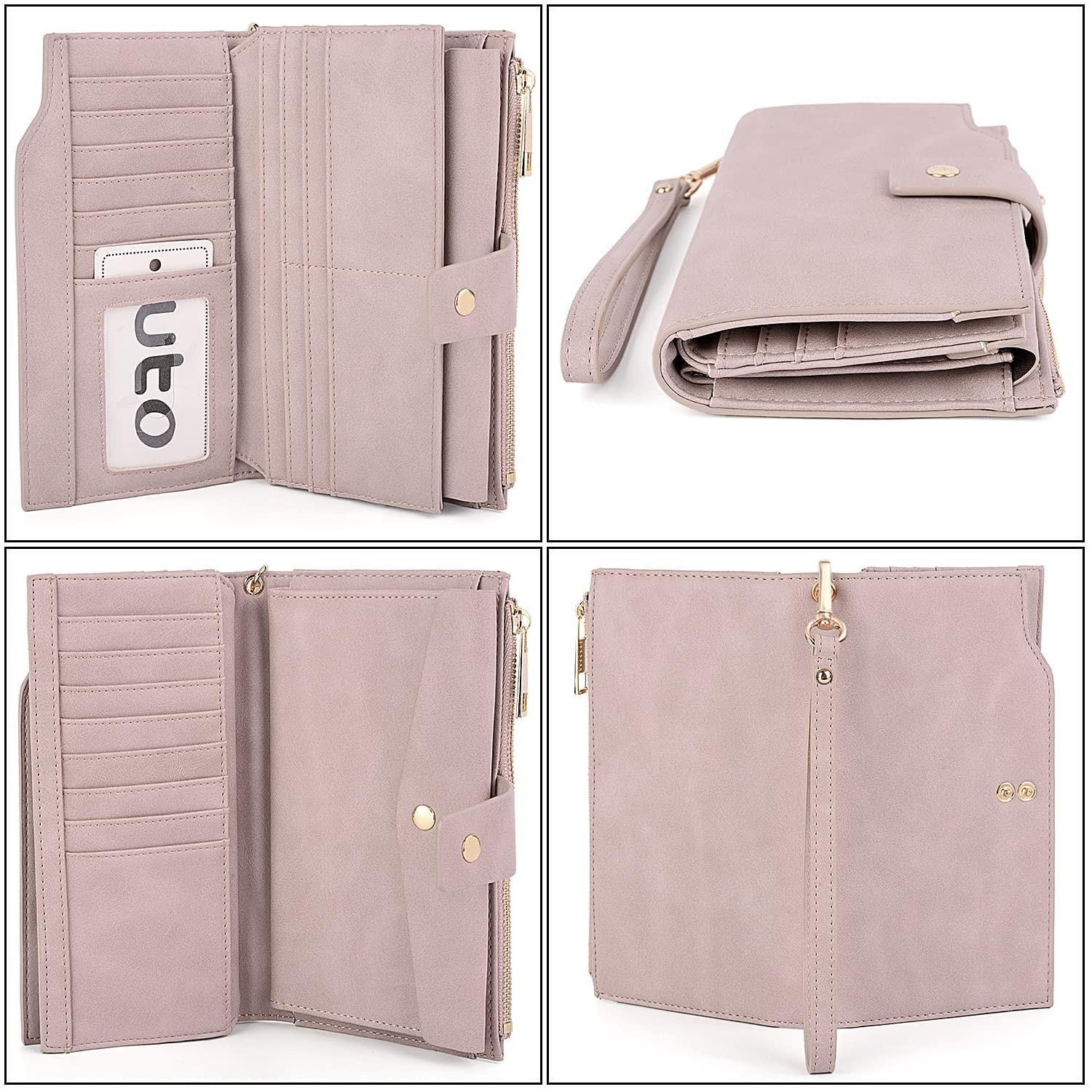 Only-bags.store  Brieftasche RFID-Blockierung Große Kapazität Vegan Leder Clutch Wallet 21 Card Slots Holder Organizer 