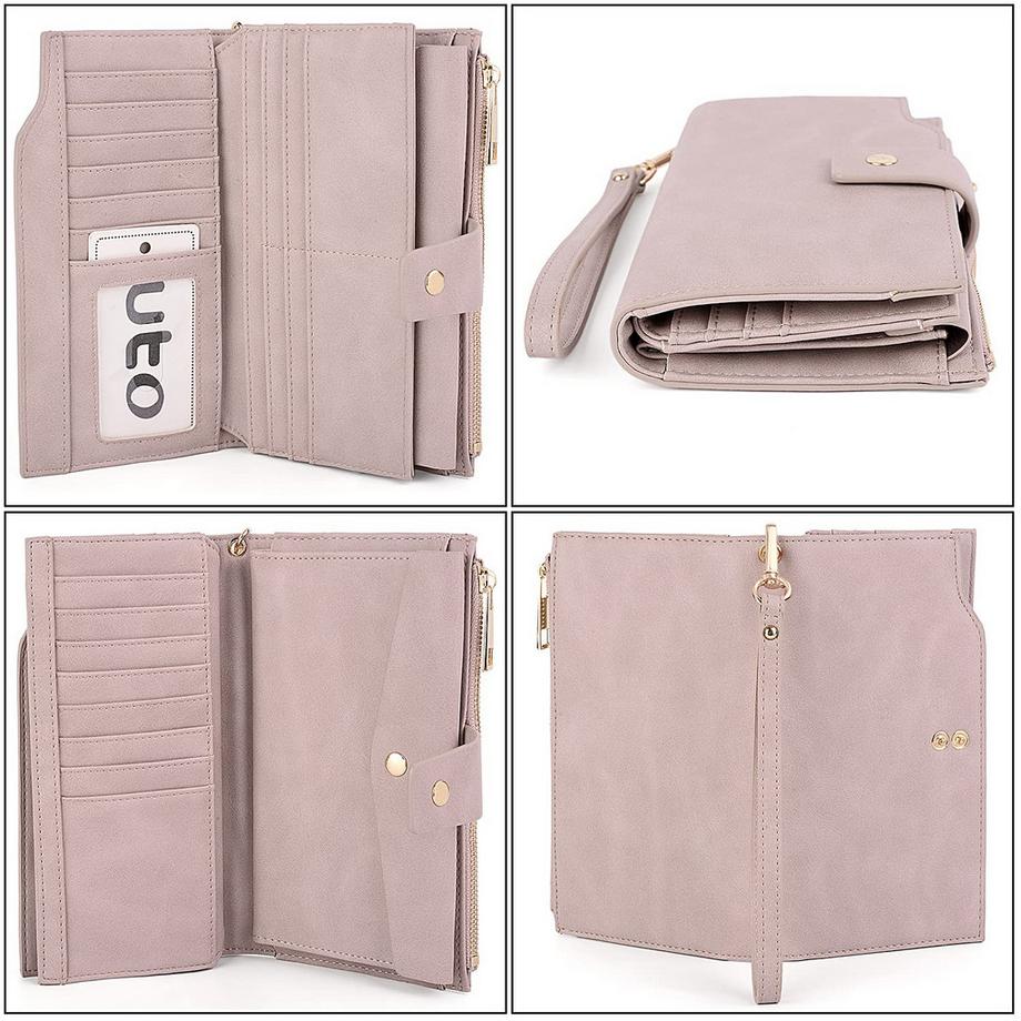 Only-bags.store Blocco RFID Grande Capacità Portafoglio Clutch in Pelle Vegana  