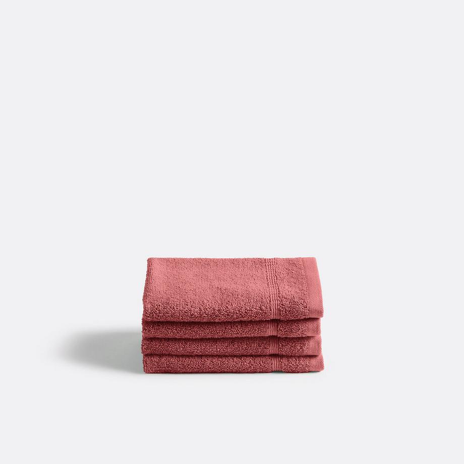 Lot 4 serviettes d'invité éponge 600 g/m²