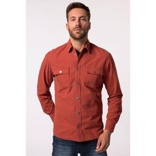 JP1880  Camicia di tela JP1880 dalla vestibilità moderna con maniche lunghe e colletto ad apertura inglese terracotta 