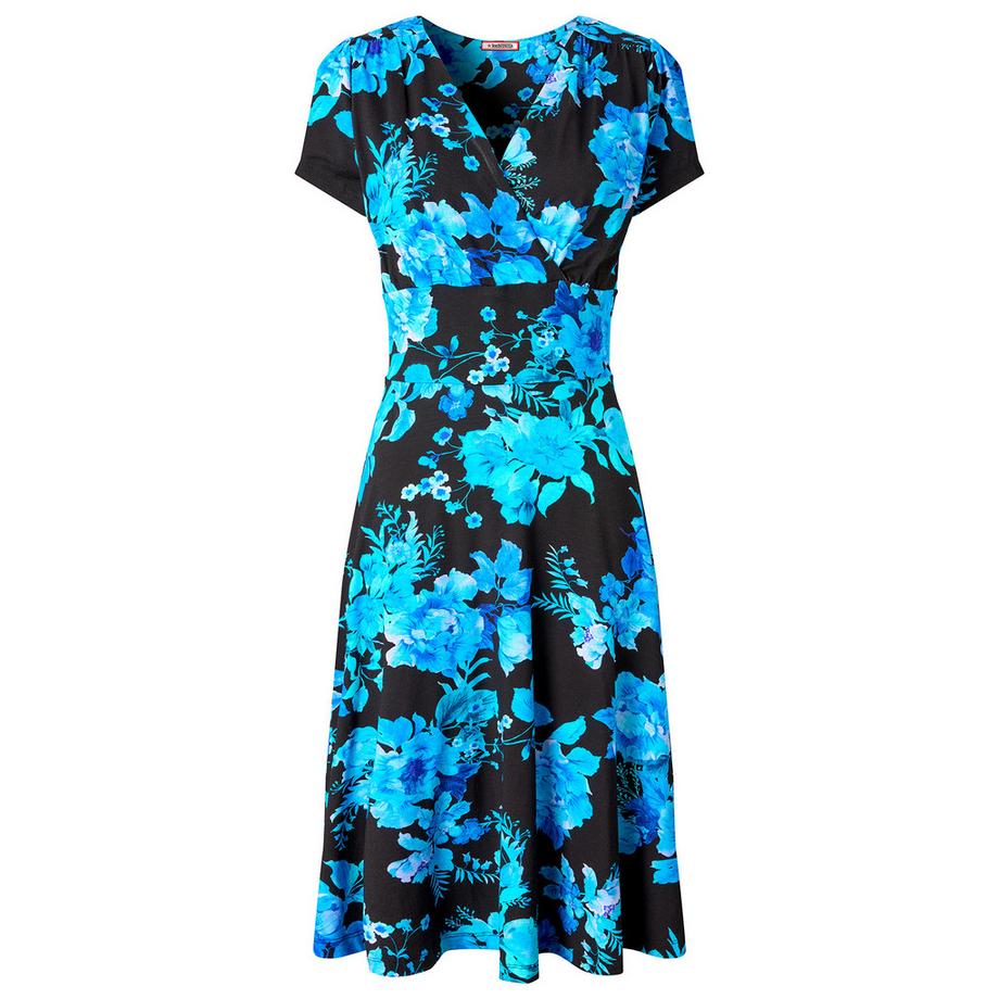 Joe Browns Jerseykleid mit Winterblumenmuster und Wickeloptik  