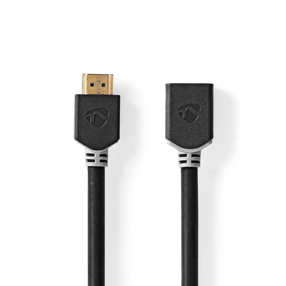 Nedis  Cavo HDMI™ ad alta velocità con Ethernet | HDMI™ Contact | HDMI™ Hona | 8K@60Hz | eARC | 48 Gbps | 1,00 m | Rotondo | PVC | Antracit | Låda 