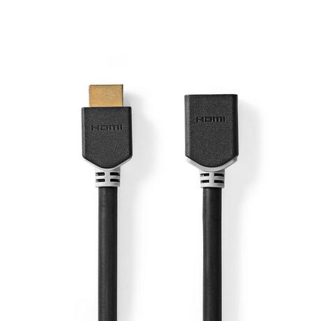Nedis  Cavo HDMI™ ad alta velocità con Ethernet | HDMI™ Contact | HDMI™ Hona | 8K@60Hz | eARC | 48 Gbps | 1,00 m | Rotondo | PVC | Antracit | Låda 
