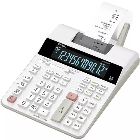 CASIO Calcolatrice da tavolo scrivente Bianco Display (cifre): 12 rete elettrica (L x A x P) 195 x 65 x 313 m  