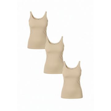 COTTON LACE Tanktop  3er Pack