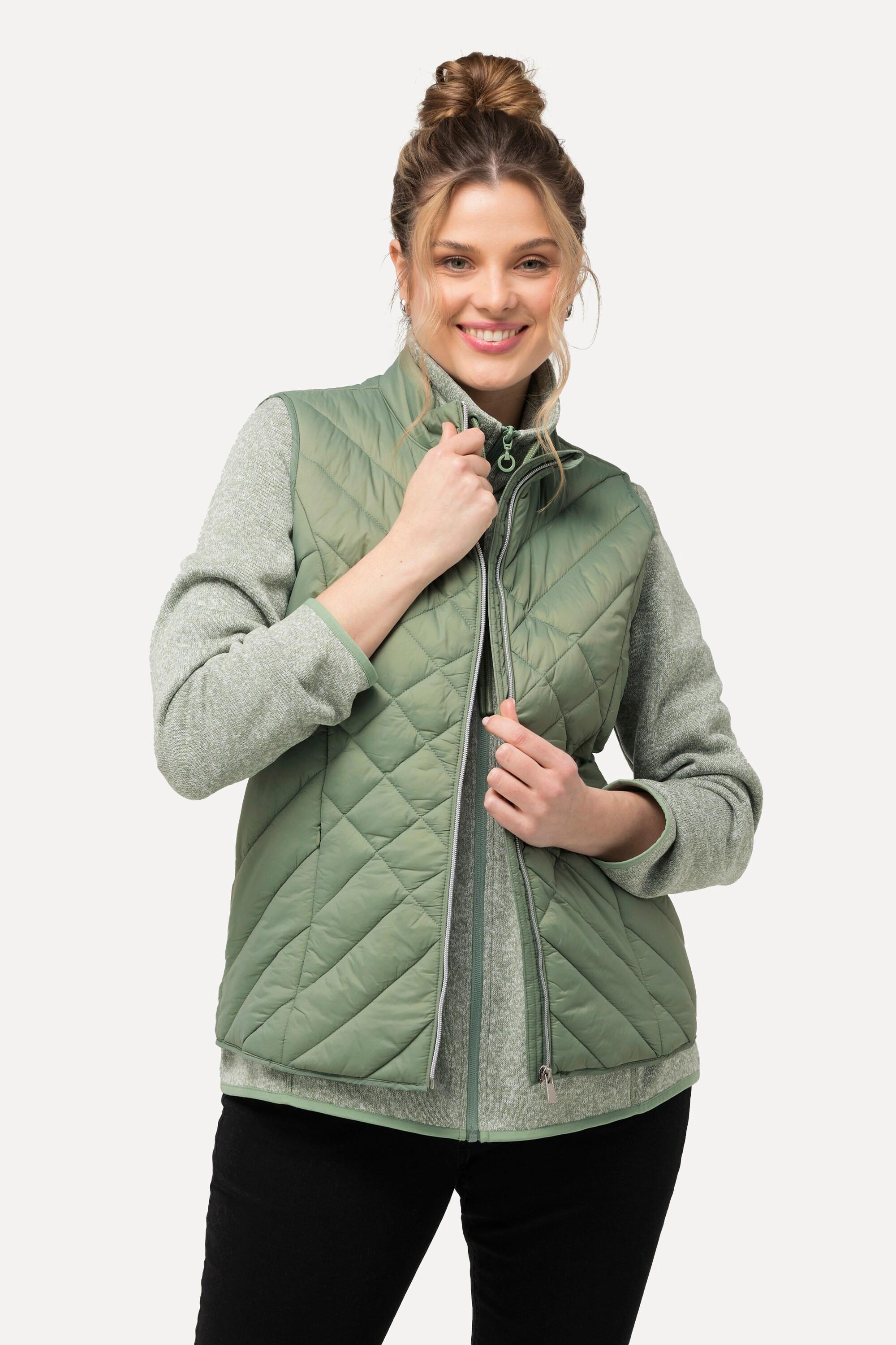 Ulla Popken  Gilet HYPRAR trapuntato e idrorepellente con colletto alto e materiale riciclato 