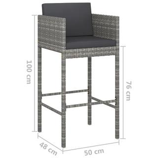 VidaXL Barstuhl poly-rattan  