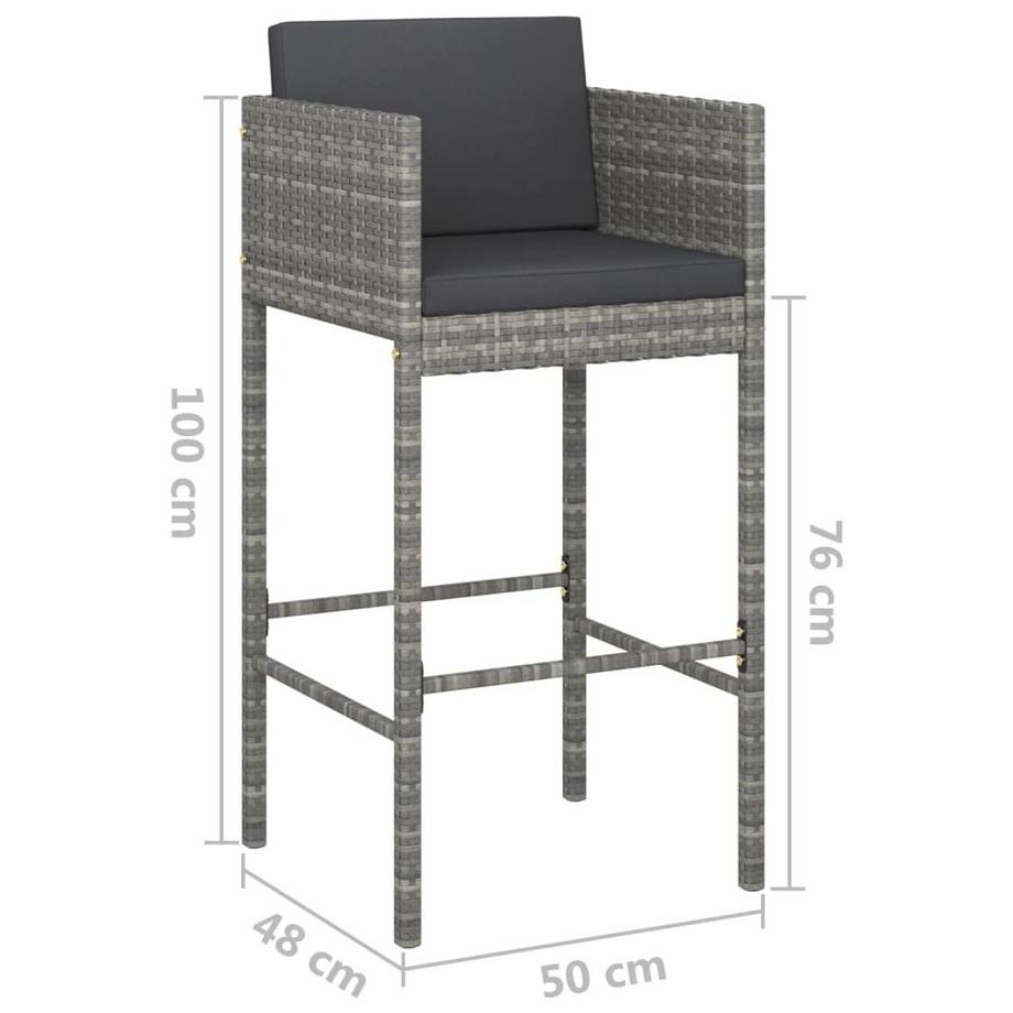 VidaXL Tabouret de bar rotin synthétique  