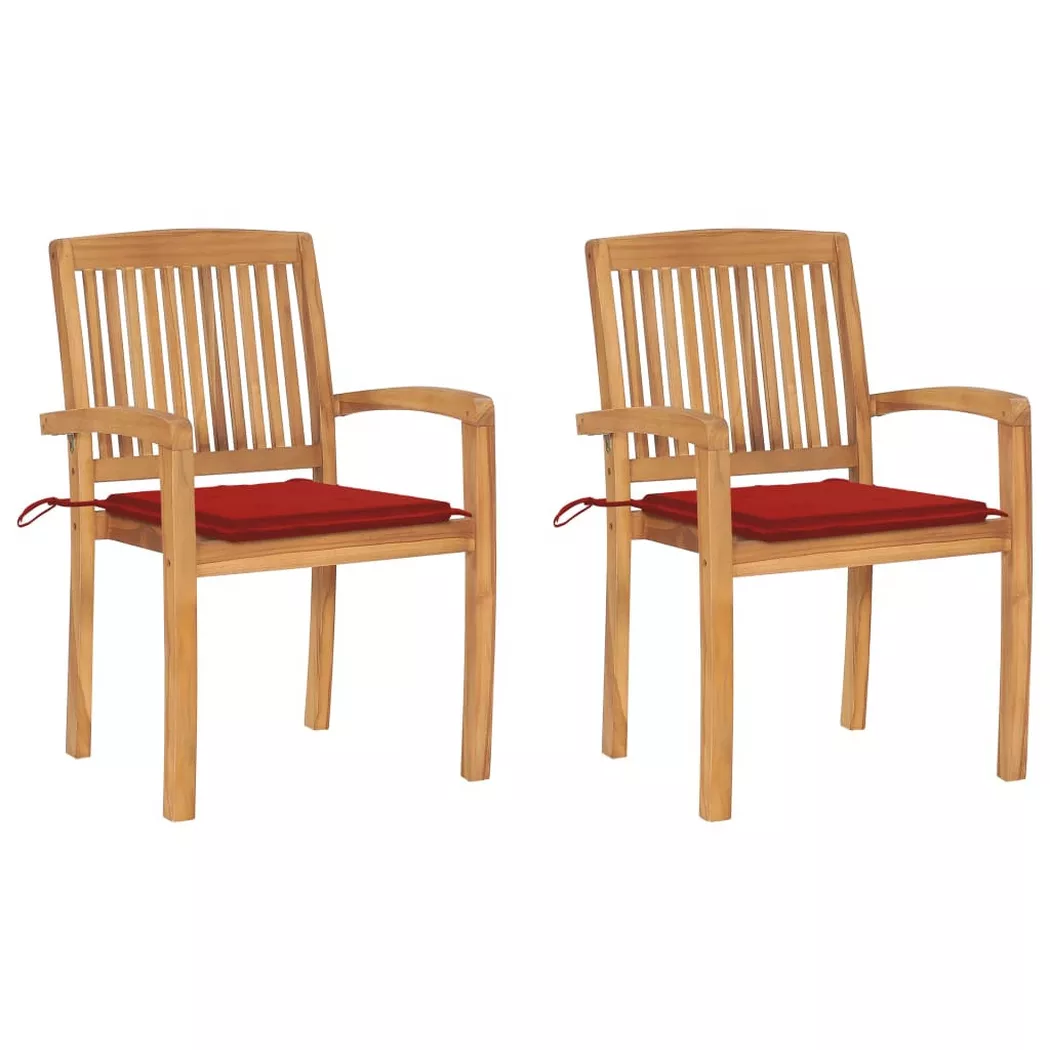 VidaXL - Gartenstuhl teak, One Size, Rot Bunt