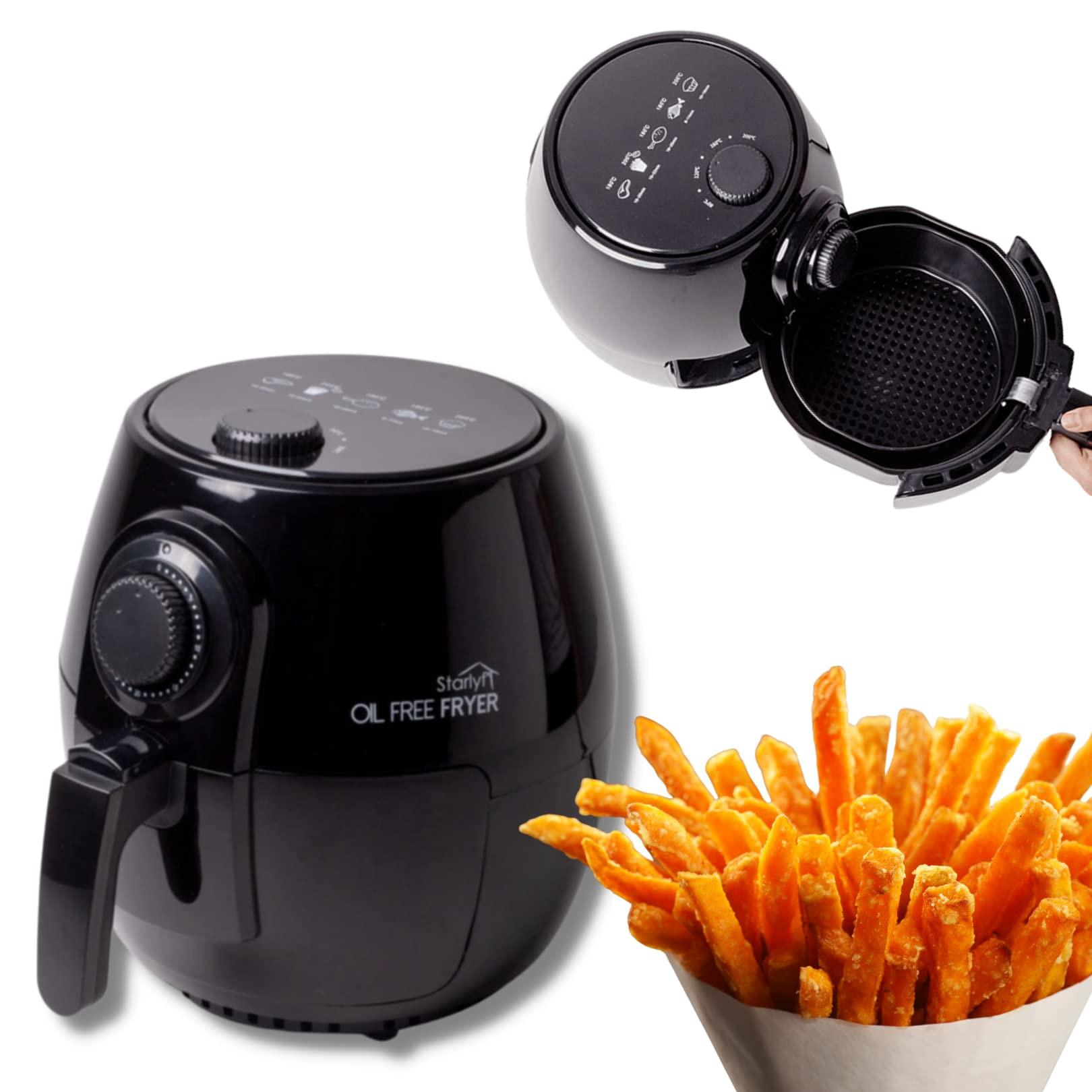 STARLYF Friteuse à air chaud, Oil Free Fryer, 1400 W, capacité de 3,8 litres, minuterie 30 minutes, arrêt automatique  