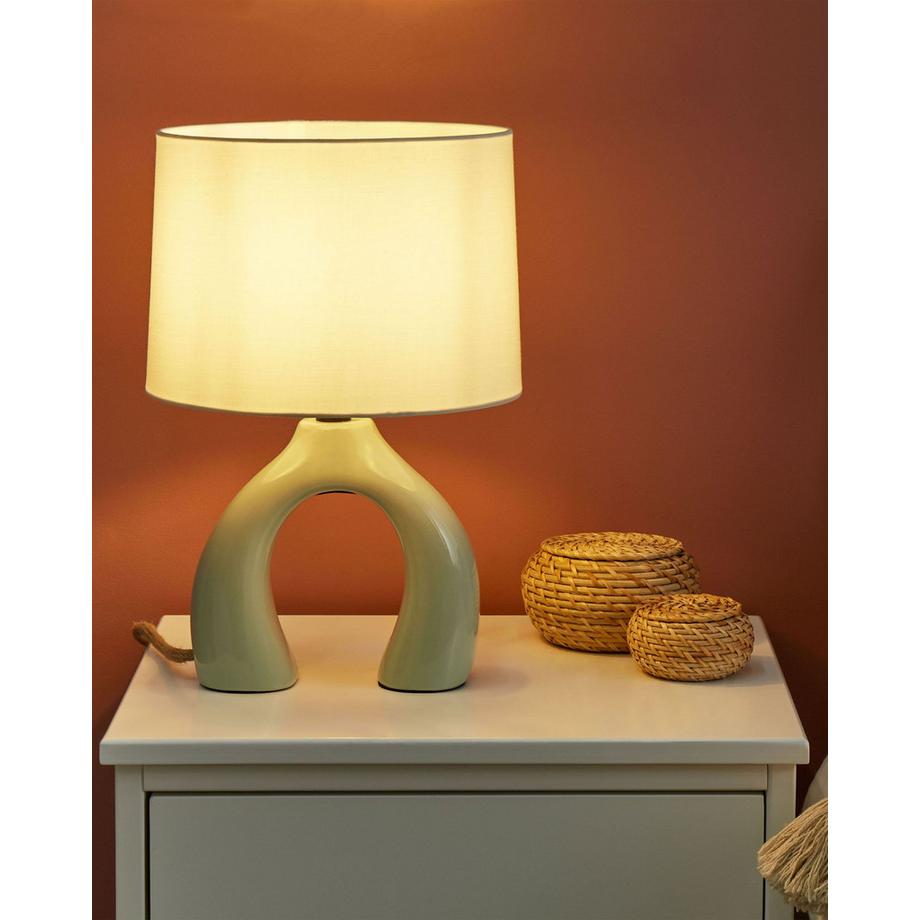 Beliani Lampe à poser en Céramique Minimaliste ABBIE  