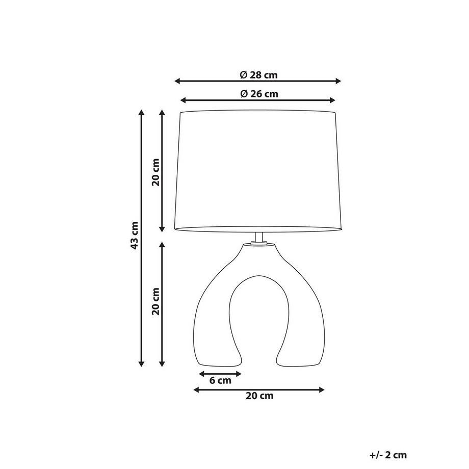 Beliani Lampe à poser en Céramique Minimaliste ABBIE  