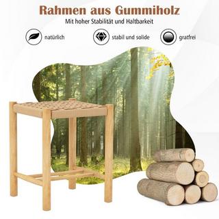 Northio Ensemble de tabourets de salle à manger, structure en bois d'hévéa et assise en papier tressé, 36 x 36 x 45 cm  