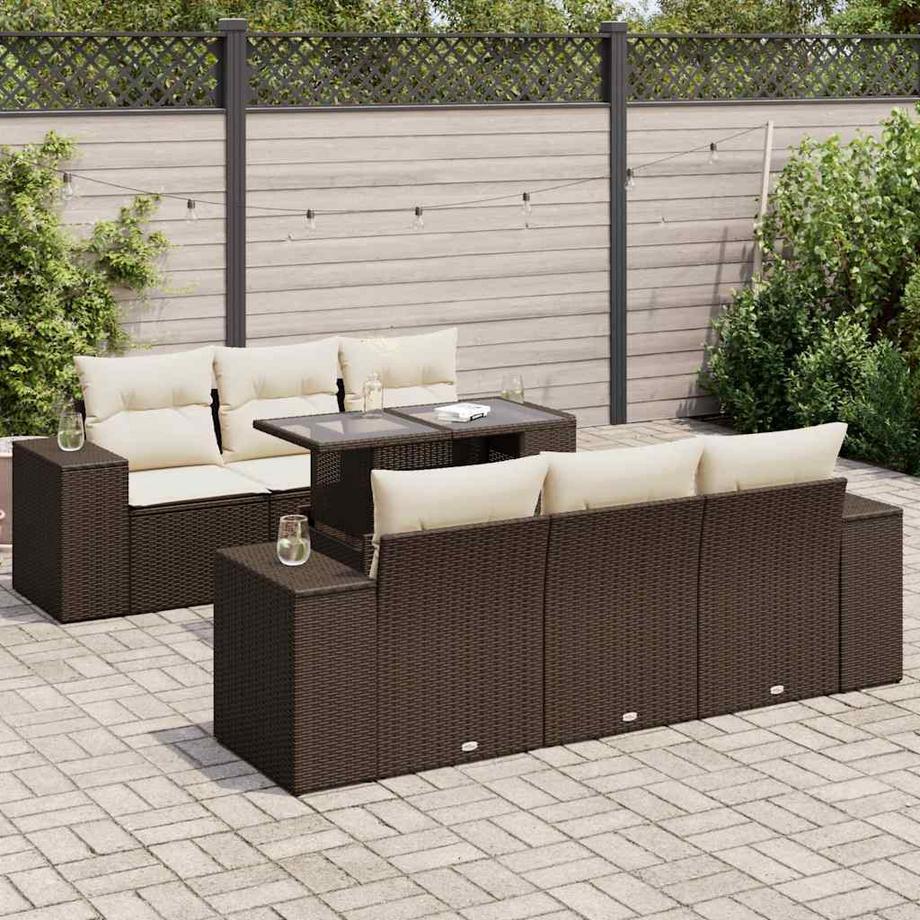 VidaXL Ensemble de canapés de jardin rotin synthétique  