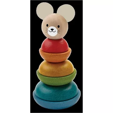 PlanToys Holzspielzeug Stapelring Maus
