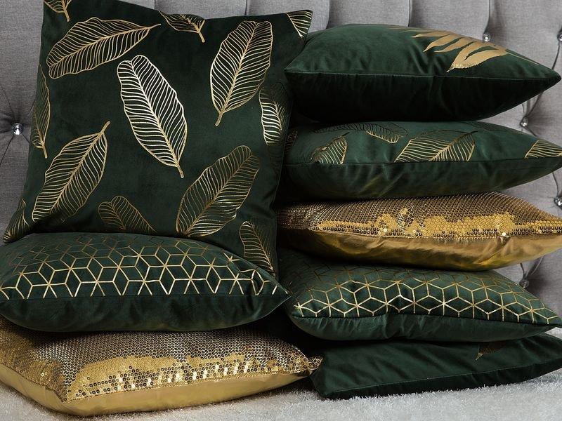 Beliani Lot de 2 coussins en Velours Glamour FERN  