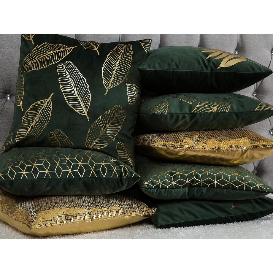 Beliani Lot de 2 coussins décoratifs en Velours Glamour FERN  
