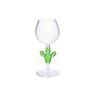 Vente-unique Bicchiere da vino piedi cactus D. 8,5 x H. 19,5 cm Trasparente e Verde - Lotto di 4 - GELLIF  