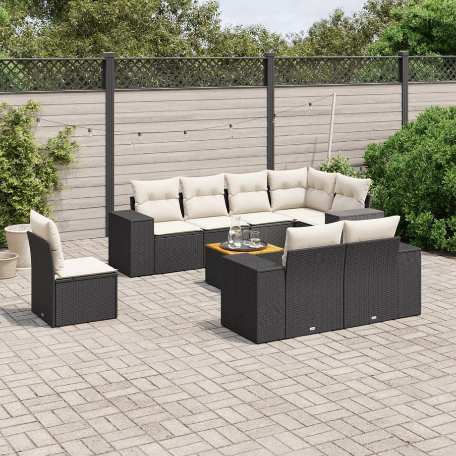 VidaXL Ensemble de canapés de jardin rotin synthétique  