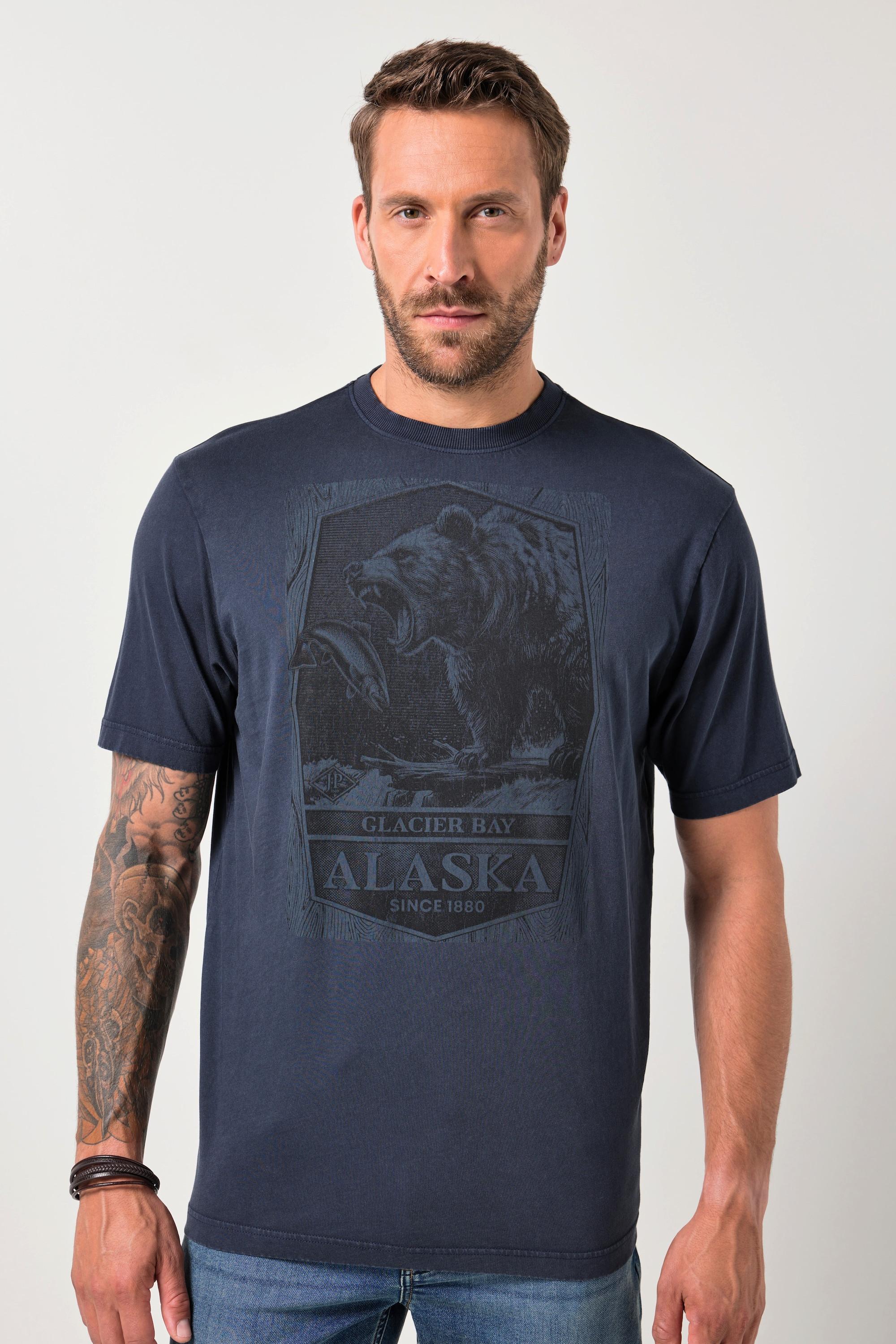 JP1880 Halbarm T-Shirt Brustprint Vintage Look  