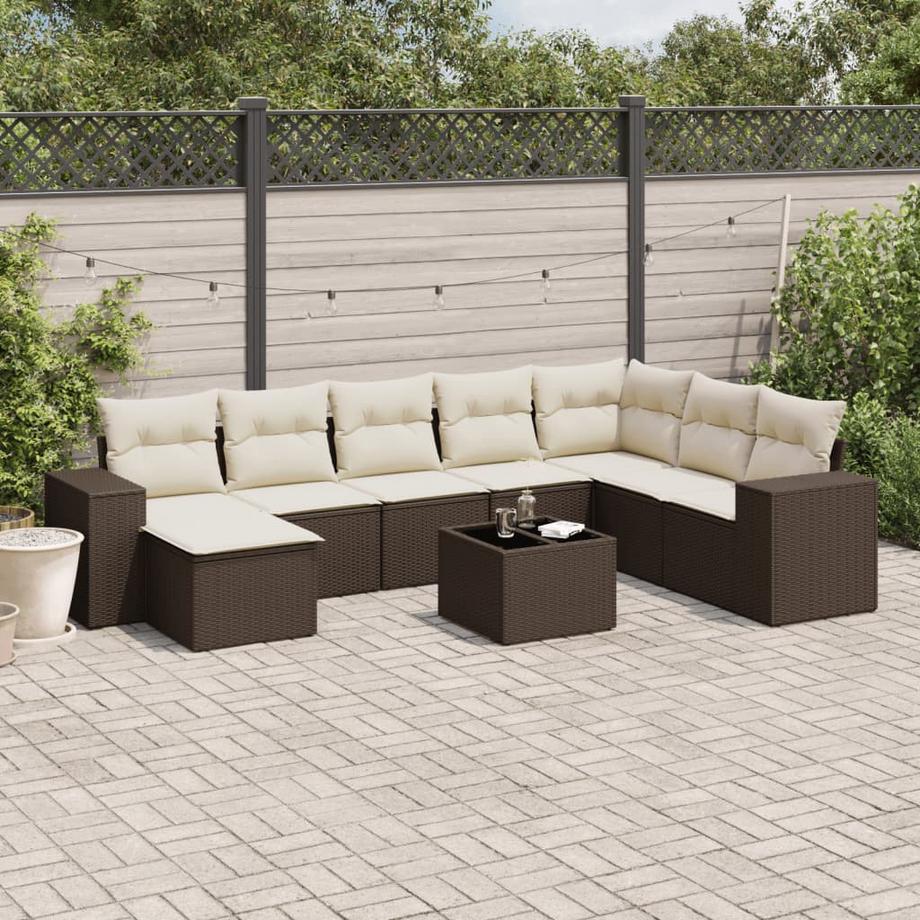 VidaXL Ensemble de canapés de jardin rotin synthétique  