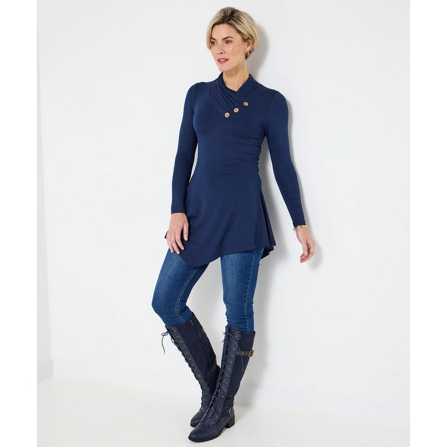 Joe Browns Tunika Schalkragen Asymmetrische Lange Ärmel  