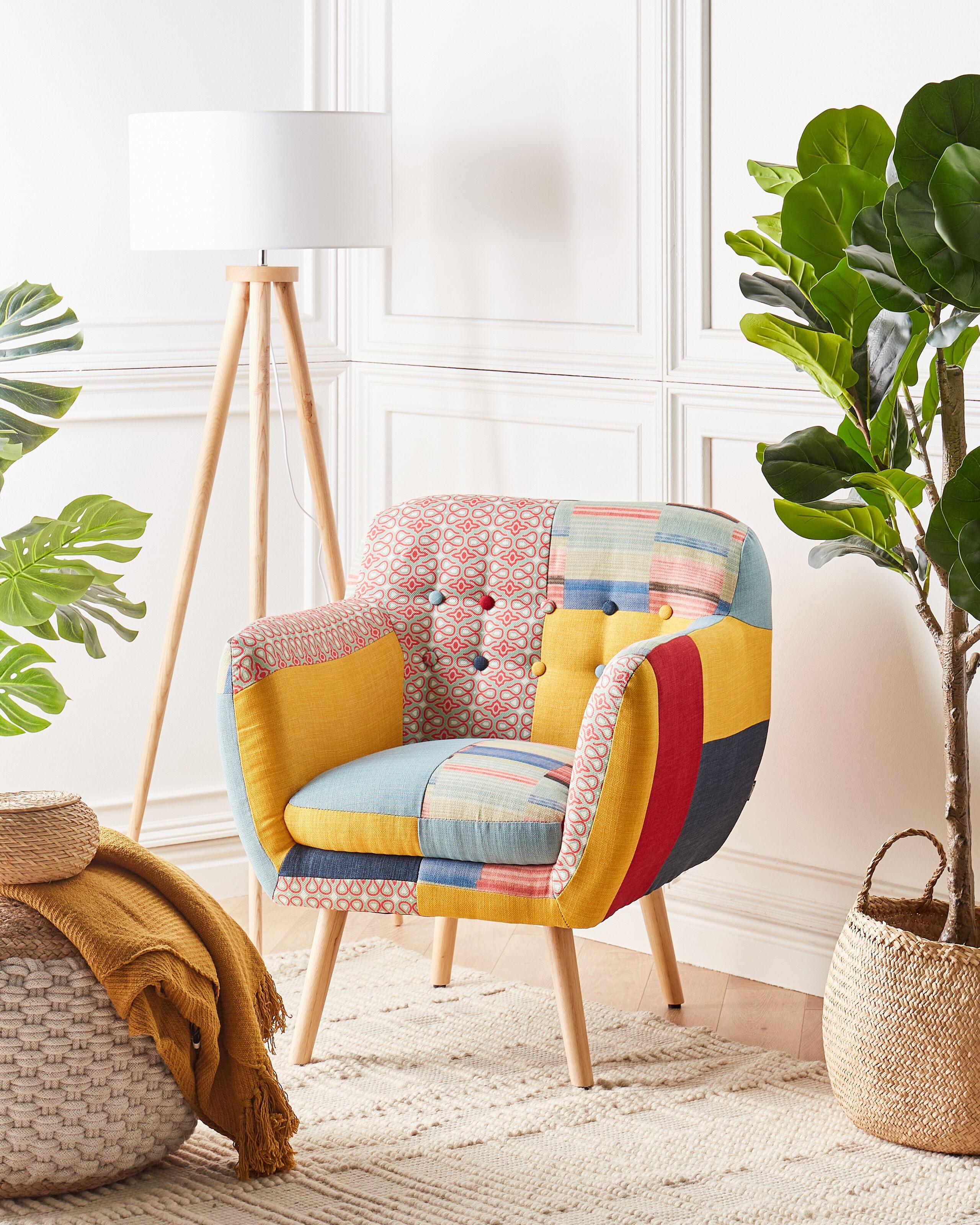 Beliani Fauteuil en Tissu Boho MELBY  