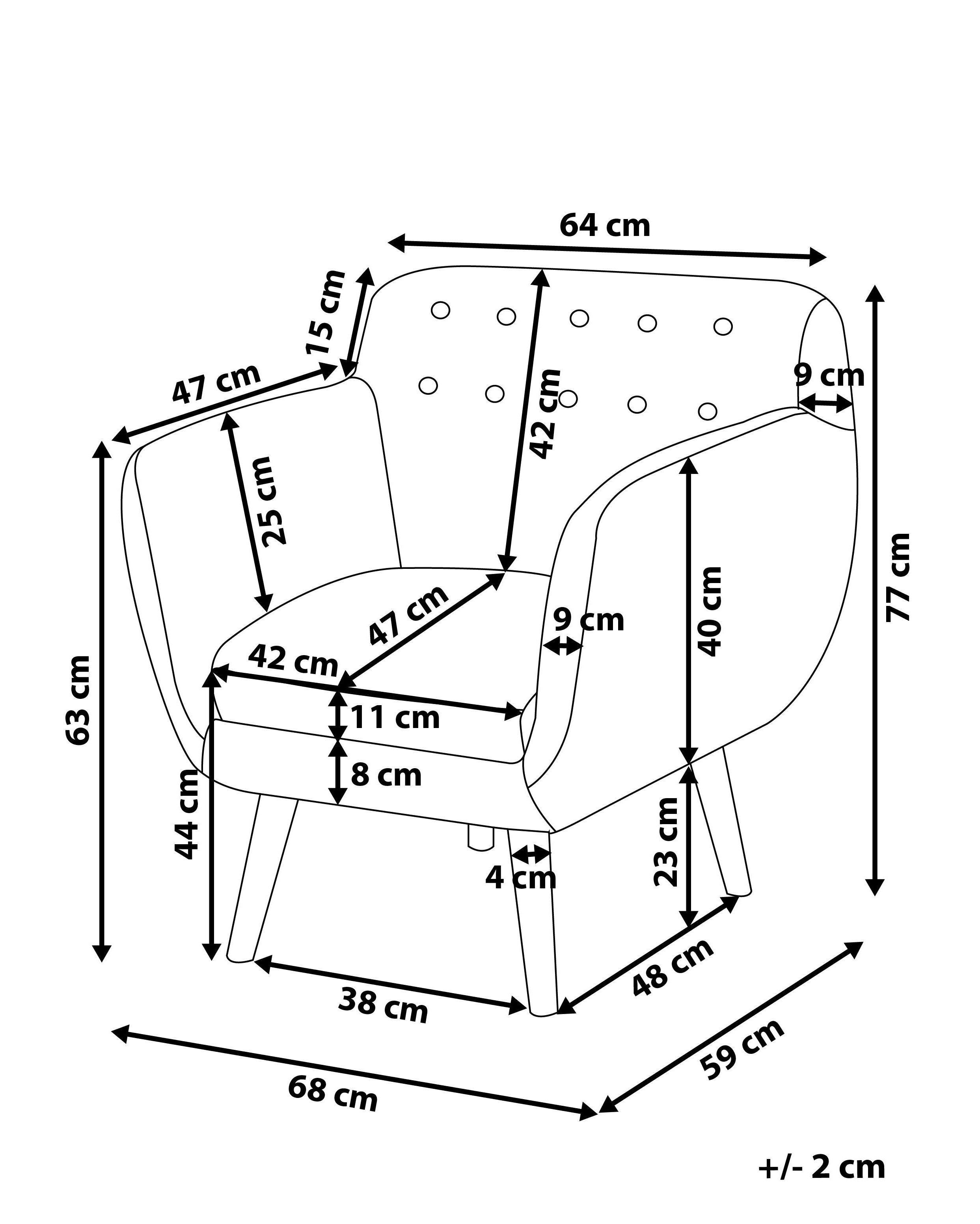Beliani Fauteuil en Tissu Boho MELBY  