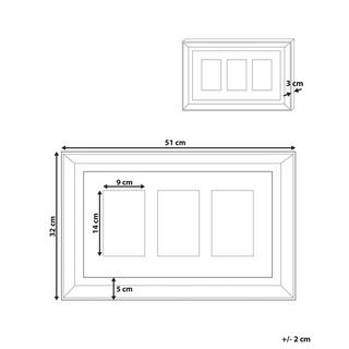 Beliani Cornice per 3 foto en Vetro Glamour DALABA  
