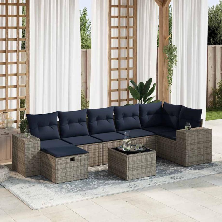 VidaXL Ensemble de canapés de jardin rotin synthétique  