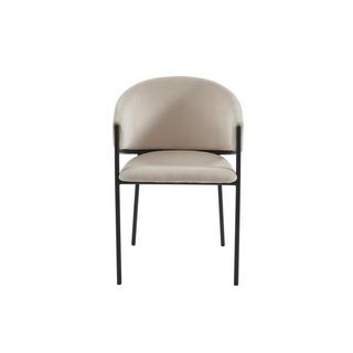 PASCAL MORABITO Lot de 2 chaises avec accoudoirs en velours côtelé et métal noir - Crème - ORDIDA de Pascal MORABITO  