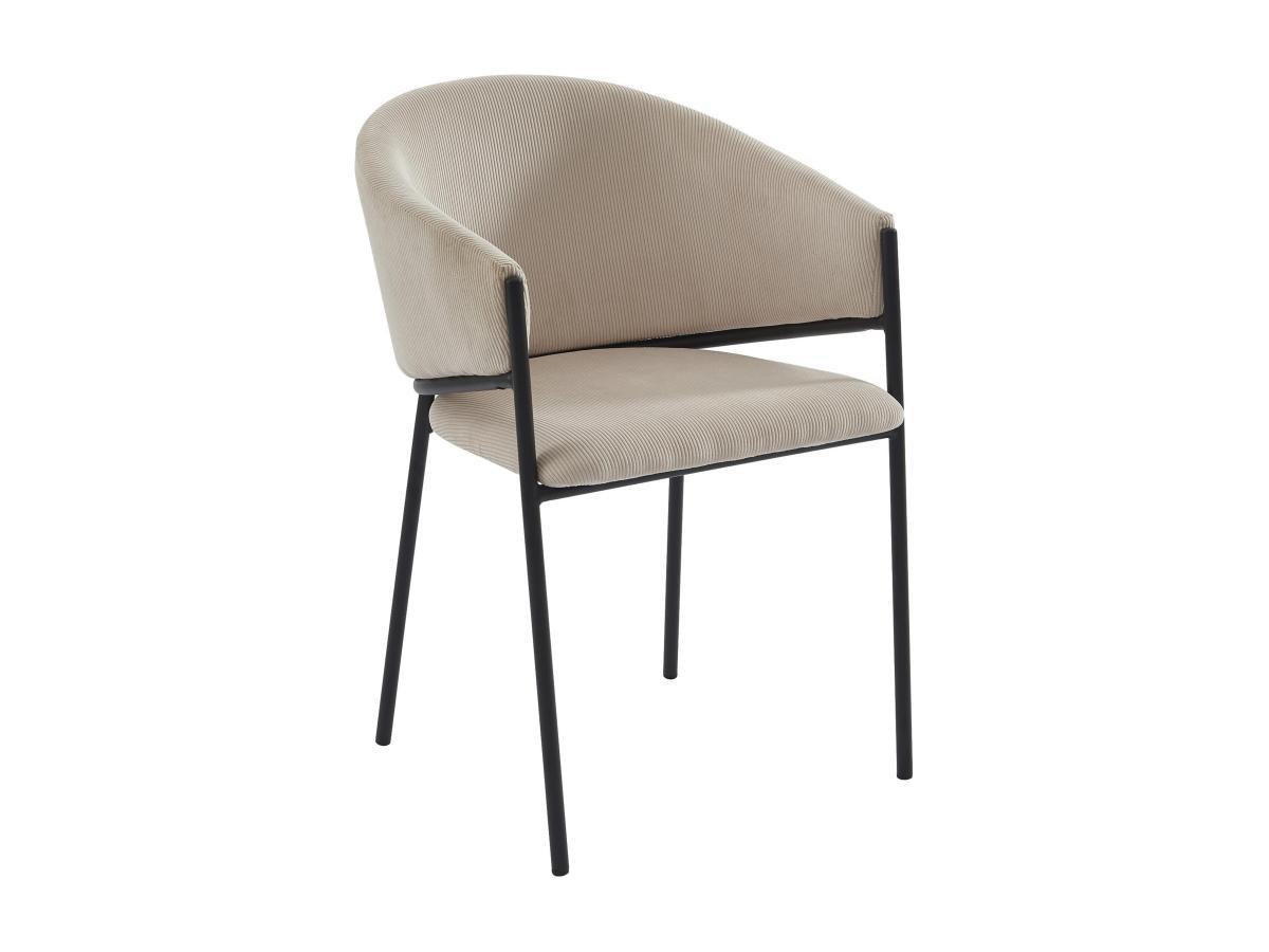 PASCAL MORABITO Sedia con braccioli in Velluto a coste e Metallo Nero Panna - Lotto di 2 - ORDIDA di Pascal MORABITO  