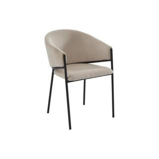 PASCAL MORABITO Stuhl mit Armlehnen 2er-Set - Cord & Schwarzes Metall - Cremefarben - ORDIDA von Pascal MORABITO  