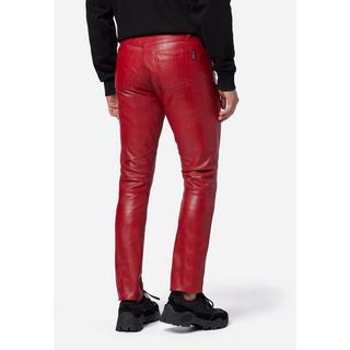 RICANO  Pantaloni in pelle da uomo Slim Fit, pantaloni in pelle 5 tasche in pelle di agnello - Slim Fit 