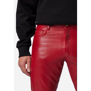 RICANO  Pantalon en cuir pour hommes Slim Fit, pantalon en cuir 5 poches en cuir d'agneau - Slim Fit 