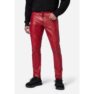 RICANO  Pantaloni in pelle da uomo Slim Fit, pantaloni in pelle 5 tasche in pelle di agnello - Slim Fit 