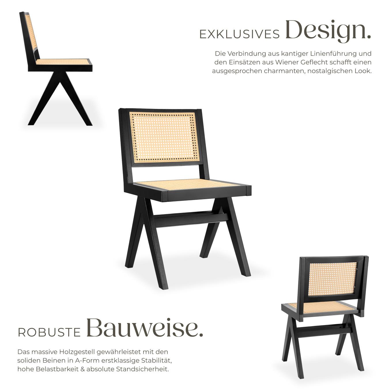 Tectake Chaise en bois LISSY style bohème une pièce  