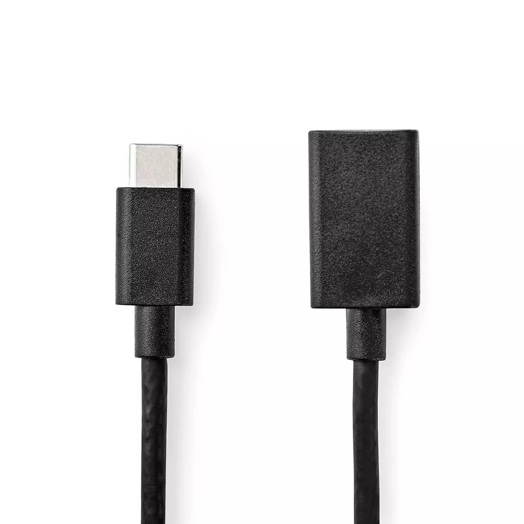 Nedis USB-C™ Adapter | USB 3.2 Gen 1 | USB-C™ Male | USB-A Female | 5 Gbps | 0.15 m | Round | Nickel Plated | PVC | Black | Box