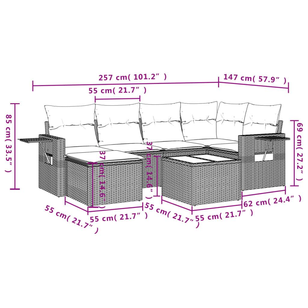 VidaXL Ensemble de canapés de jardin rotin synthétique  