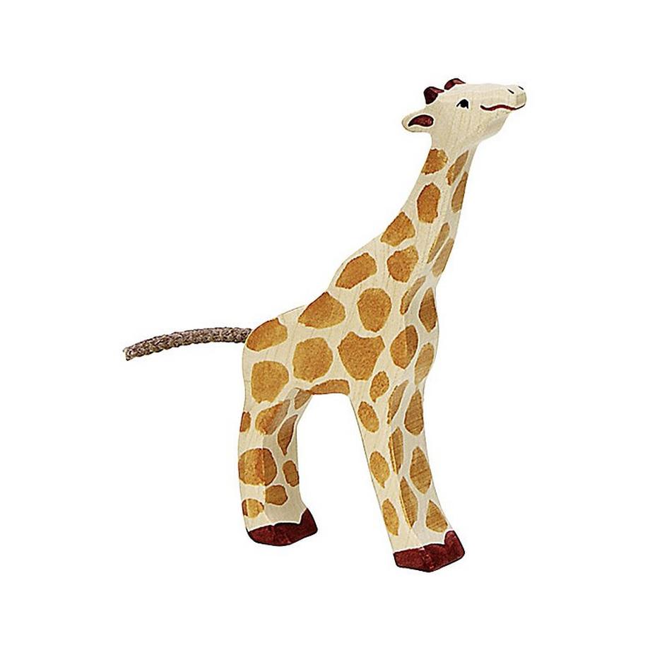Holztiger  Giraffe, klein, fressend 