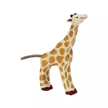 Holztiger Giraffe, small, feeding