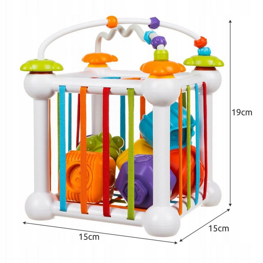 Kruzzel  Cube sensoriel pour les tout-petits - 15 x 15 cm 